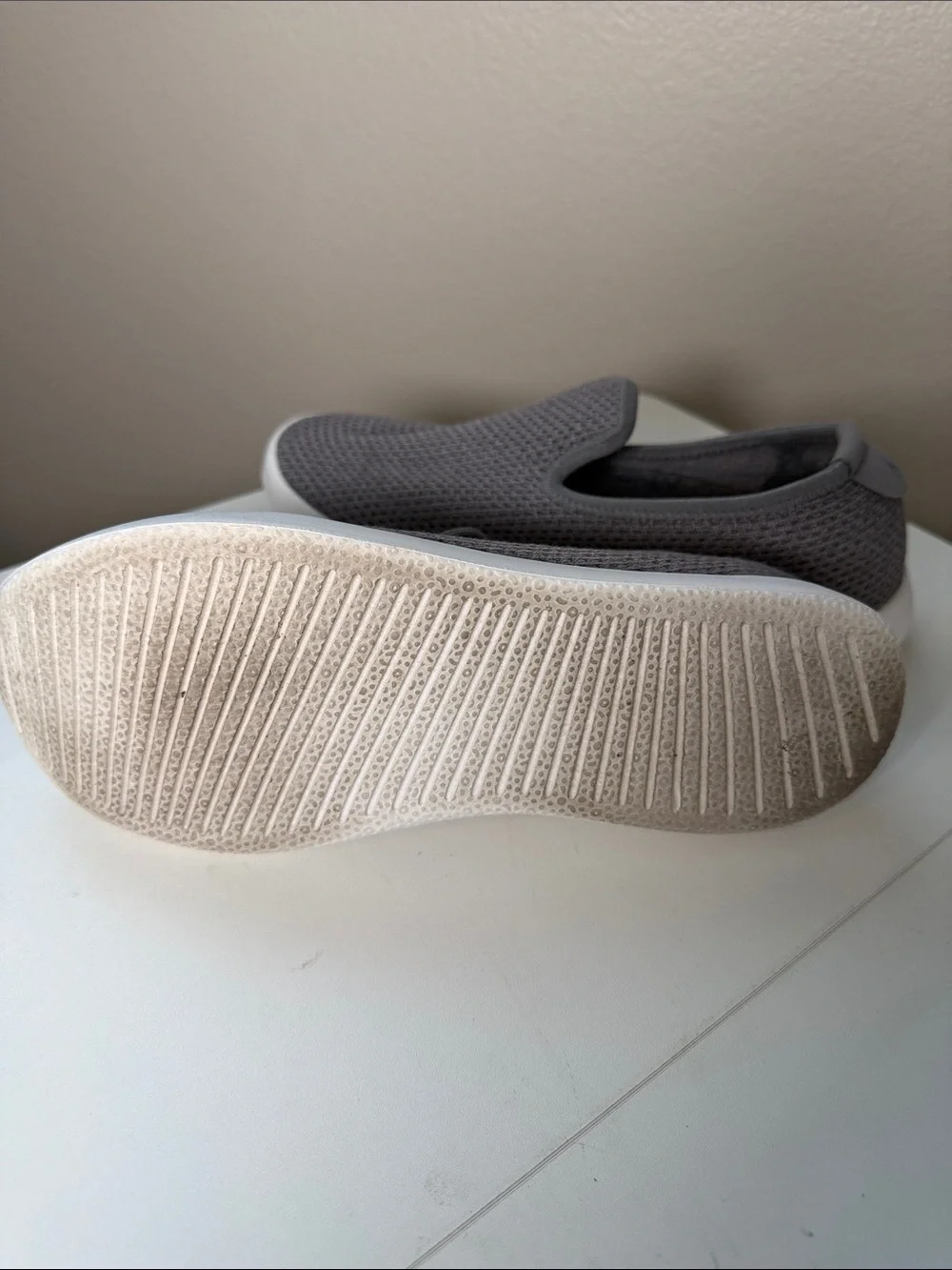 allbirds Women’s Slip-On Knit Sneakers - Gray with White Sole